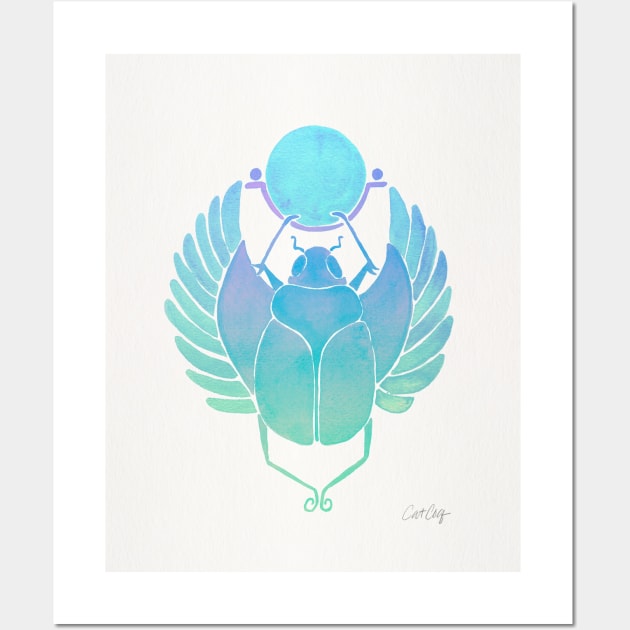 turquoise scarab Wall Art by CatCoq